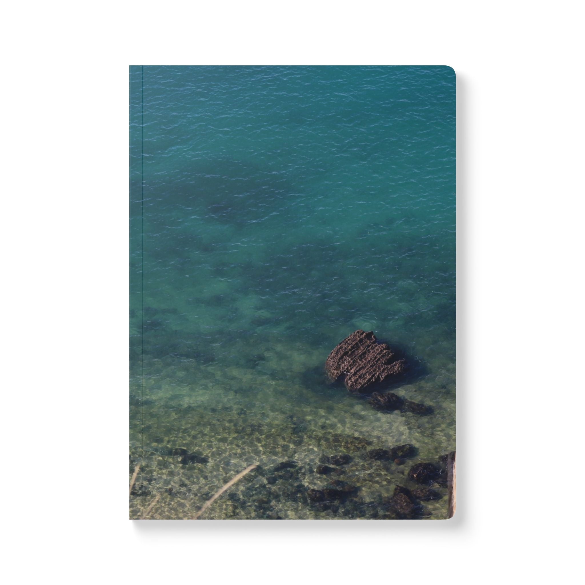 Wellness Reflection Journal – Cerulean Blue Waters – Softcover – Mindful Writing Notebook for Personal Growth & Daily Reflection