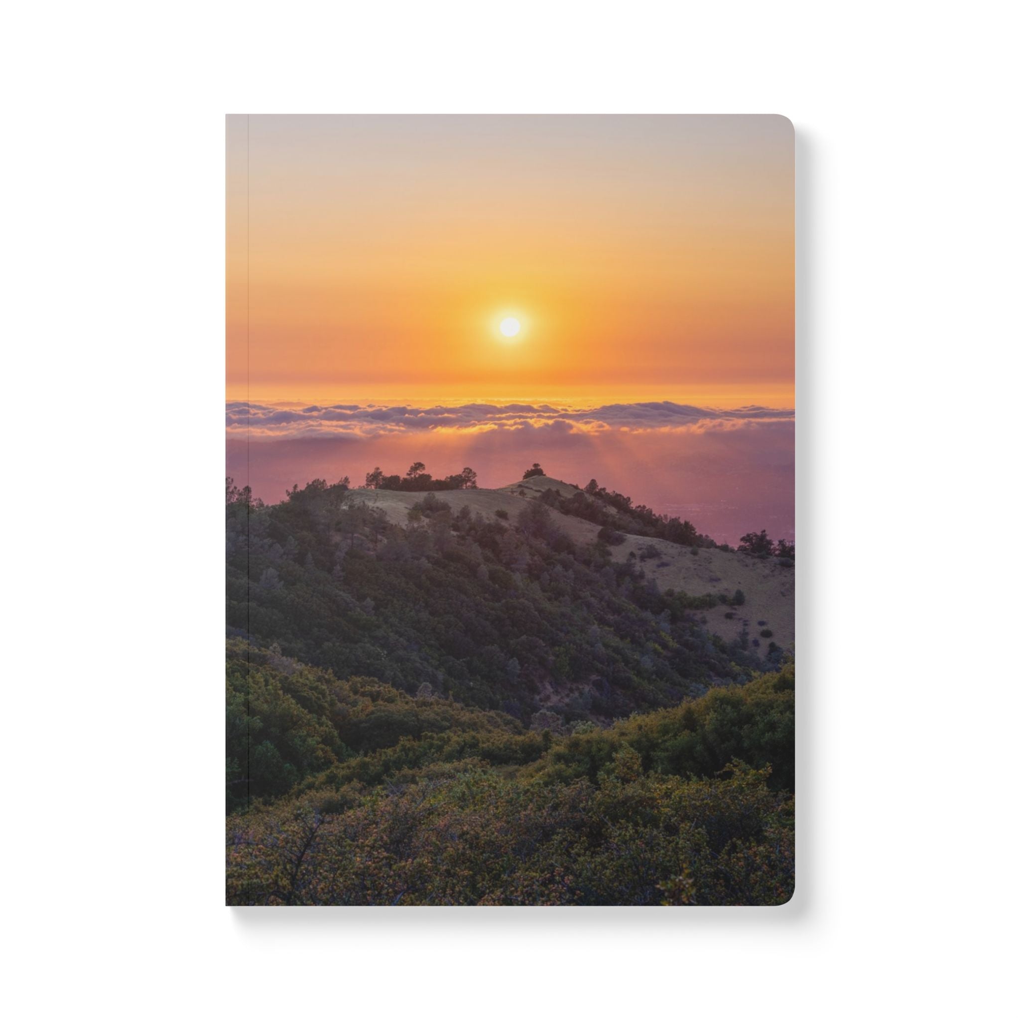 Wellness Reflection Journal – Mt. Diablo Sunset – Softcover – Mindful Writing Notebook for Personal Growth & Daily Reflection