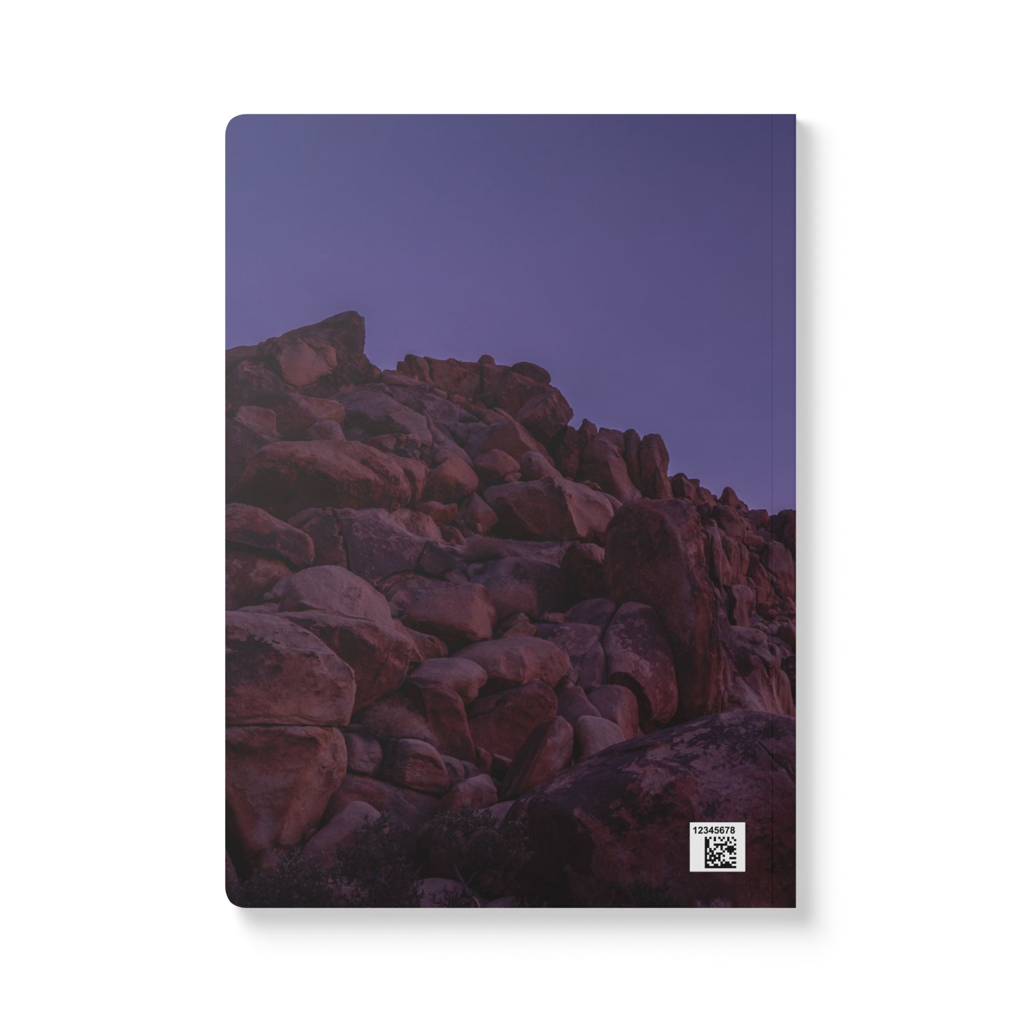 Wellness Reflection Journal – Violet Boulders at Moonrise – Softcover – Mindful Writing Notebook for Personal Growth & Daily Reflection