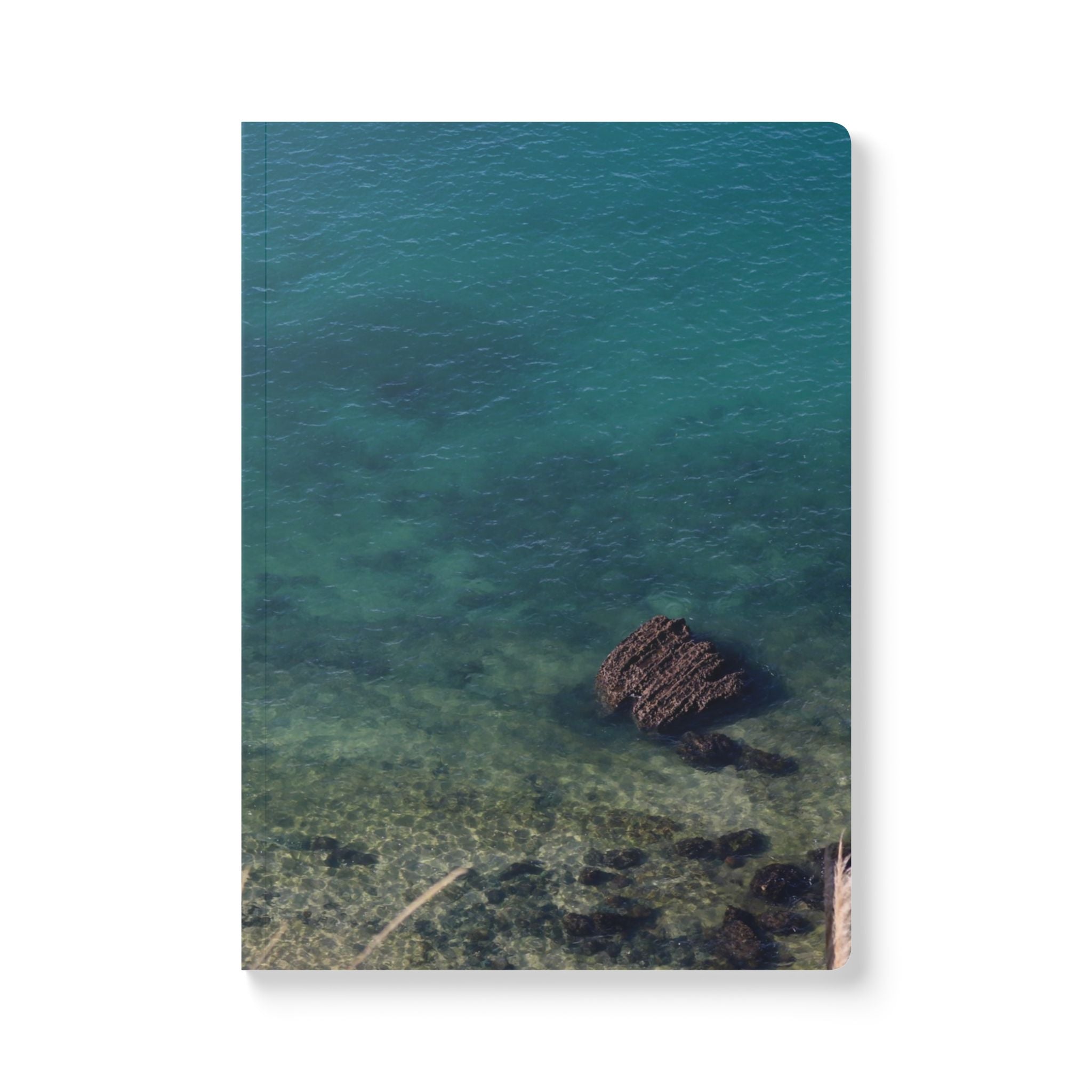 Wellness Reflection Journal – Cerulean Blue Waters – Softcover – Mindful Writing Notebook for Personal Growth & Daily Reflection
