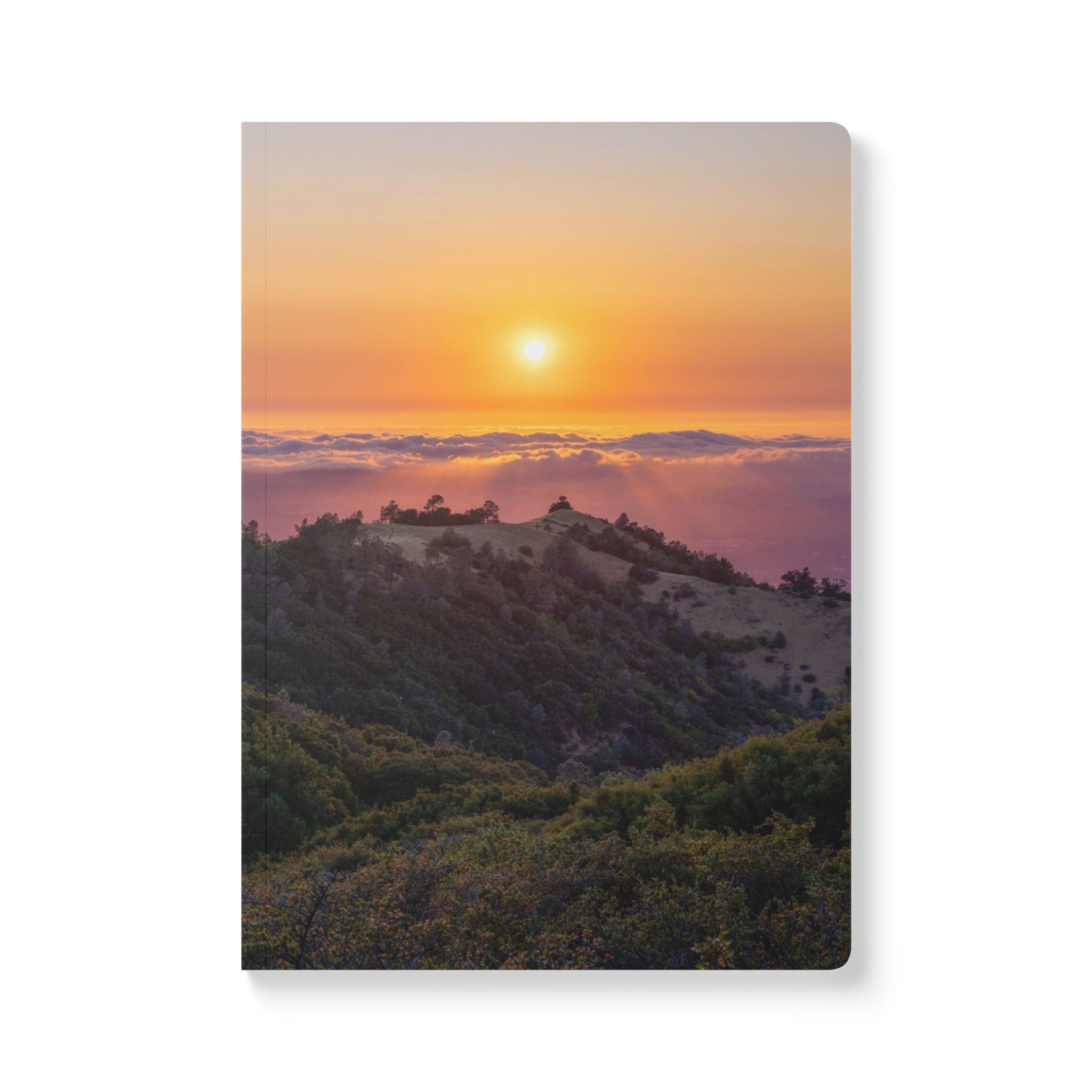 Wellness Reflection Journal – Mt. Diablo Sunset – Softcover – Mindful Writing Notebook for Personal Growth & Daily Reflection