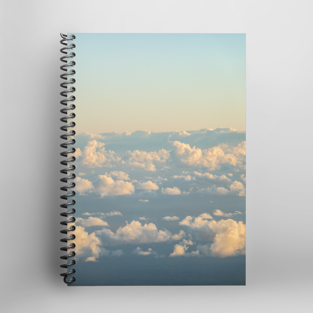 Daily Wellness Planner – Drifting in the Sky – Spiral-Bound Paperback – Intentions, Schedule, Priorities & To-Dos for Mindful Productivity (7x10 & A5 Sizes)