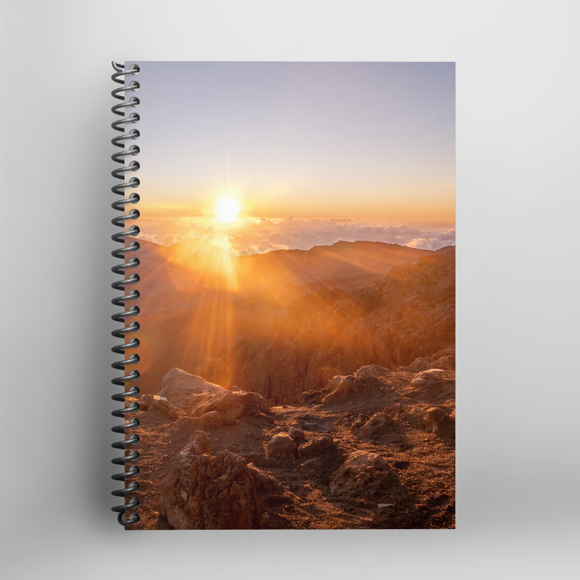 Daily Wellness Planner – Ephemeral Dawn at Haleakalā – Spiral-Bound Paperback – Intentions, Schedule, Priorities & To-Dos for Mindful Productivity (7x10 & A5 Sizes)